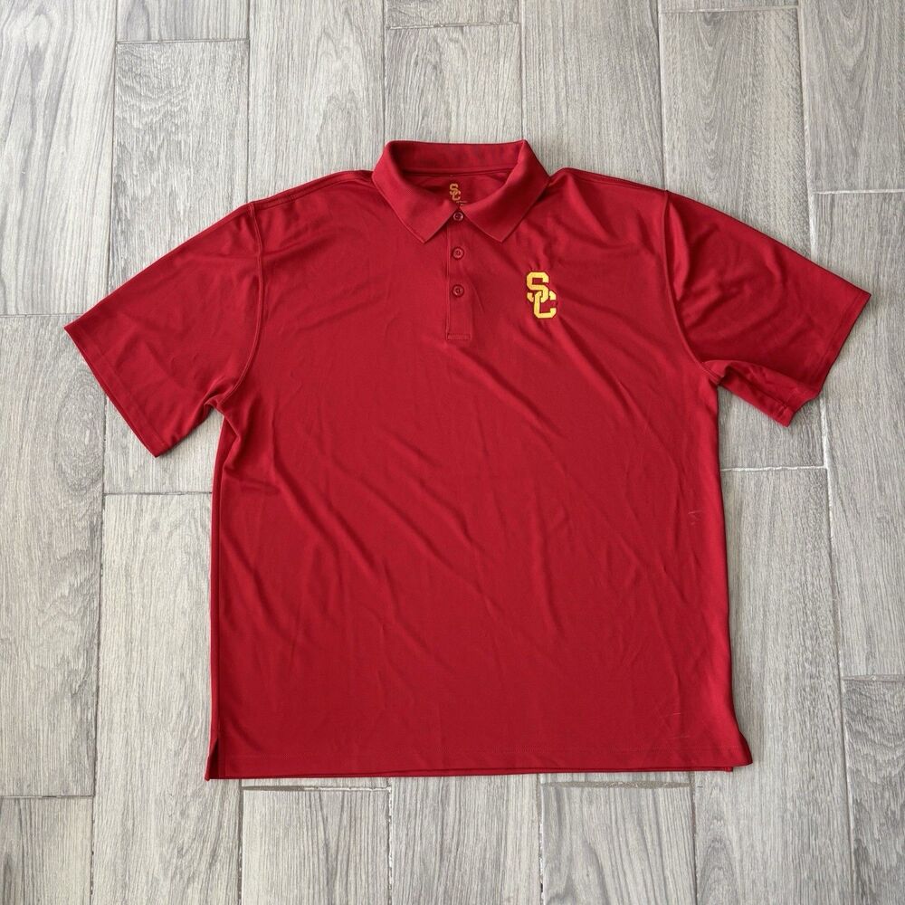 USC Trojans Authentic Fight On Short Sleeve Red Polo Shirt Men’s XXL